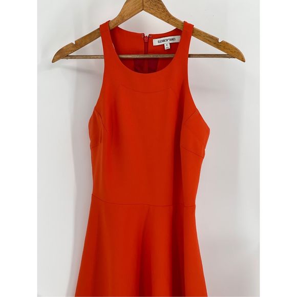 Eliabeth and‎ James Dress Orange Tank Women 4 Skater A Line Sleeveless Racer - Picture 2 of 12